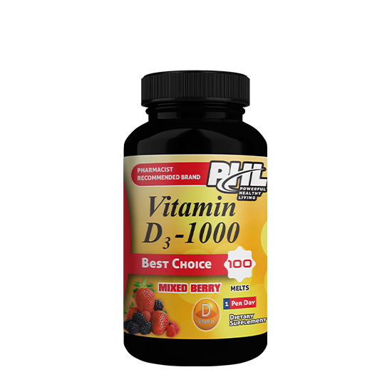 Phl Vitamin D 1000 Melts 100 Tabs Mixed Berry Flavor in Dubai, UAE