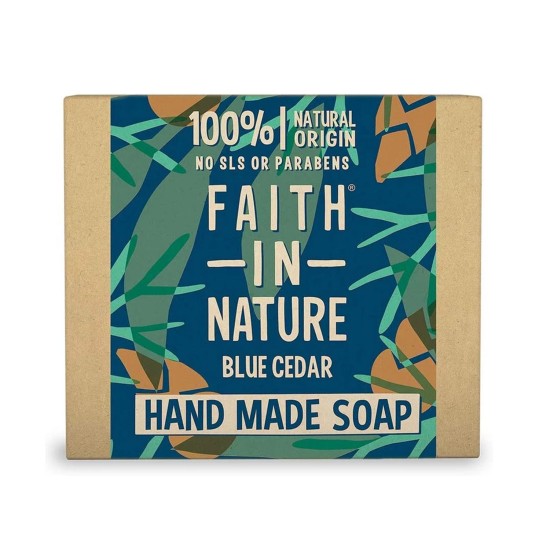 Faith In Nature Hand Made Soap Bar Blue Cedar 100gm