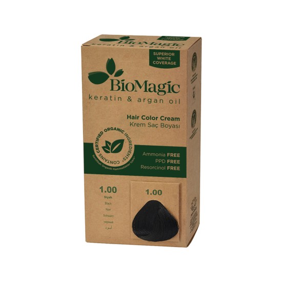 Biomagic Organic Permenant Hair Color 1.00 Black