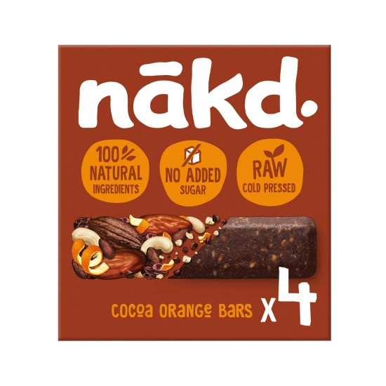 Nakd Cocoa Orange Fruit and Nuts Snack Bar 18 x 35g