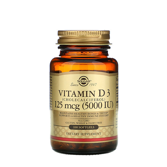 Solgar Vitamin D3 Cholecalciferol 5000 Iu 100 Softgels in Dubai, UAE