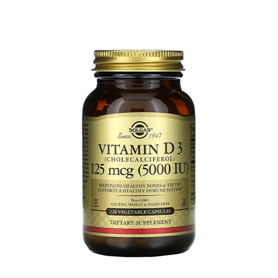 Solgar Vitamin D3 Cholecalciferol 125 Mcg (5,000 Iu) 120 Vegetable Capsules in Dubai, UAE