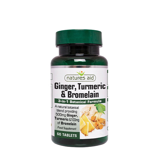 Natures Aid Ginger Turmeric & Bromelain 60 Tablets in Dubai, UAE