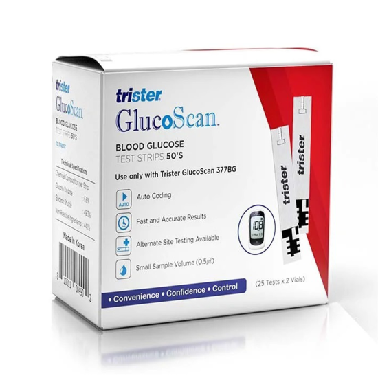 Trister Glucoscan Blood Glucose Test Strips 50s - Model TS-378BGT