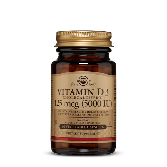 Solgar Vitamin D3 (Cholecalciferol) 125mcg (5,000 Iu) 60 Vegetable Capsules in Dubai, UAE