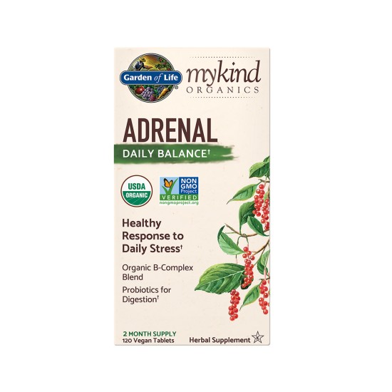 Garden Of Life Mykind Organic Herbal Adrenal Daily Balance 120 Vegan Tablets