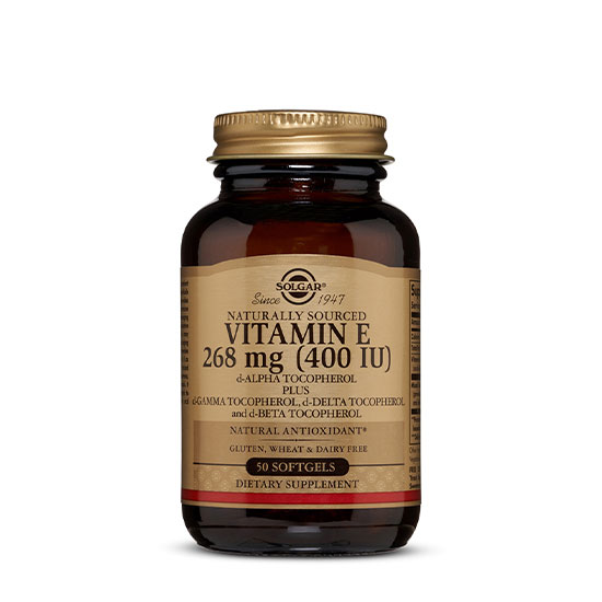 Solgar Vitamin E 268mg (400 Iu) 50 Mixed Softgels (D-Alpha Tocopherol & Mixed Tocopherols) in Du