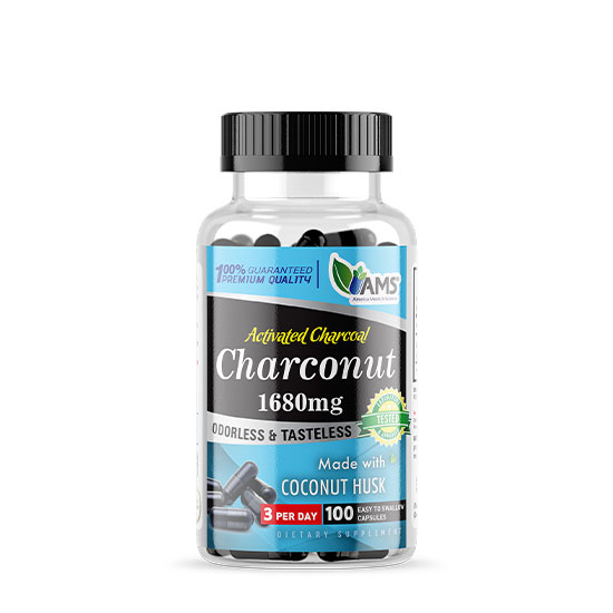 AMS Charconut 260mg 100Ct (Charcoal) in Dubai, UAE