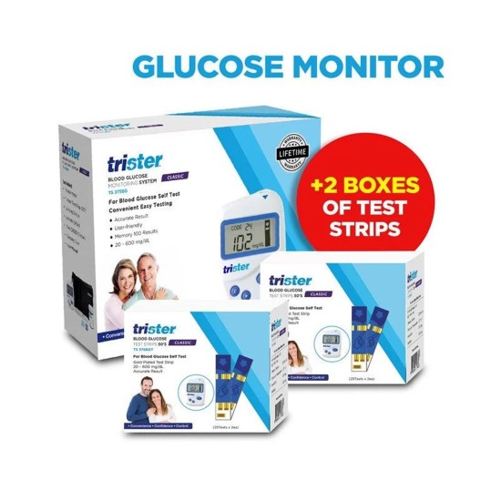 Trister Gluco Meter and 2 Box of 50's Strip - TS-2STRP