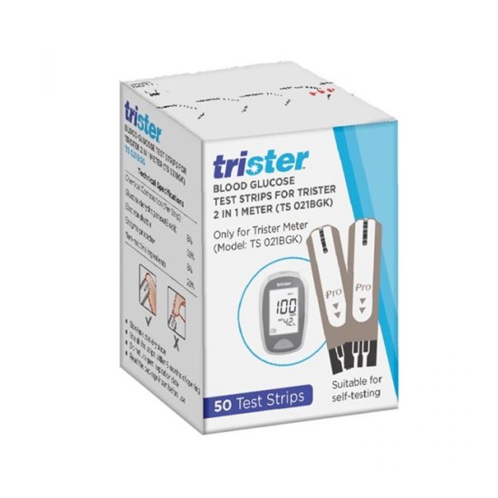 Trister 2in1 Blood Glucose Test Strips 50's - TS -021BGS