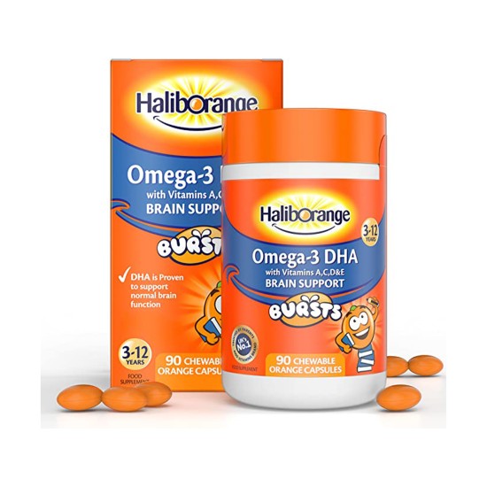 Haliborange Omega 3 DHA With Vitamins A, C & D 90 Chewable Caps