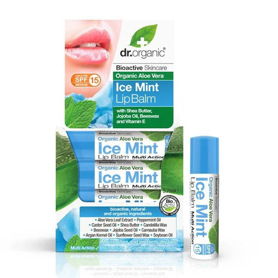 Dr.Organic Aloe Vera Ice Mint Lip Balm 5.7ml in Dubai, UAE