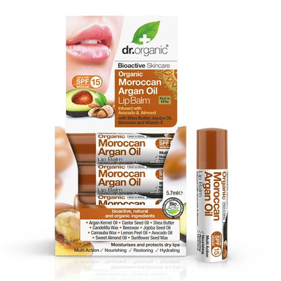 Dr.Organic Moroccan Argan Oil Avocado & Almond Lip Balm 5.7ml in Dubai, UAE