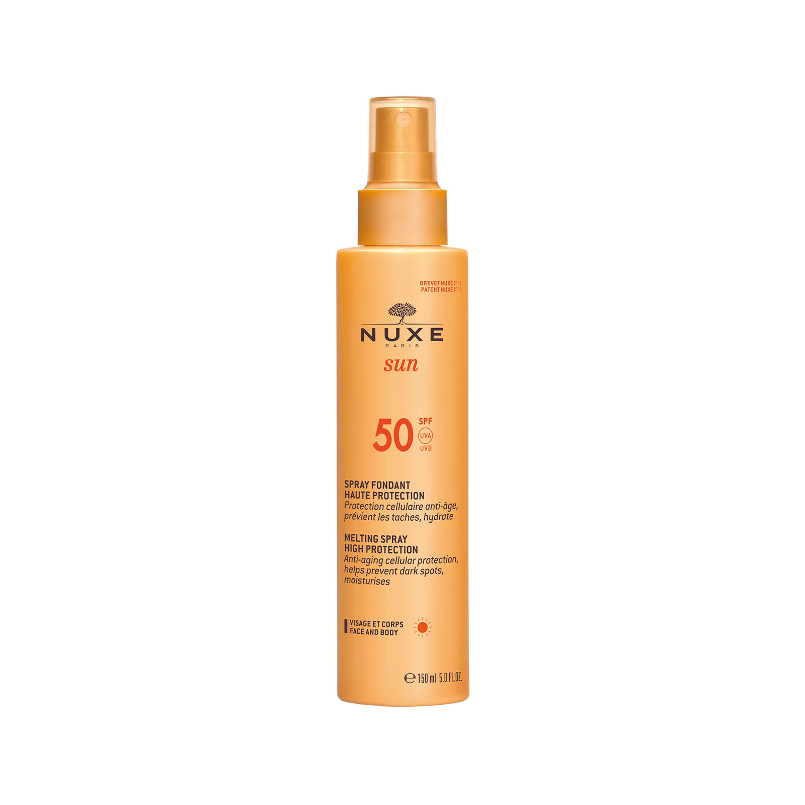 Nuxe Sun Melting Spray Face and Body High Protection Spf 50