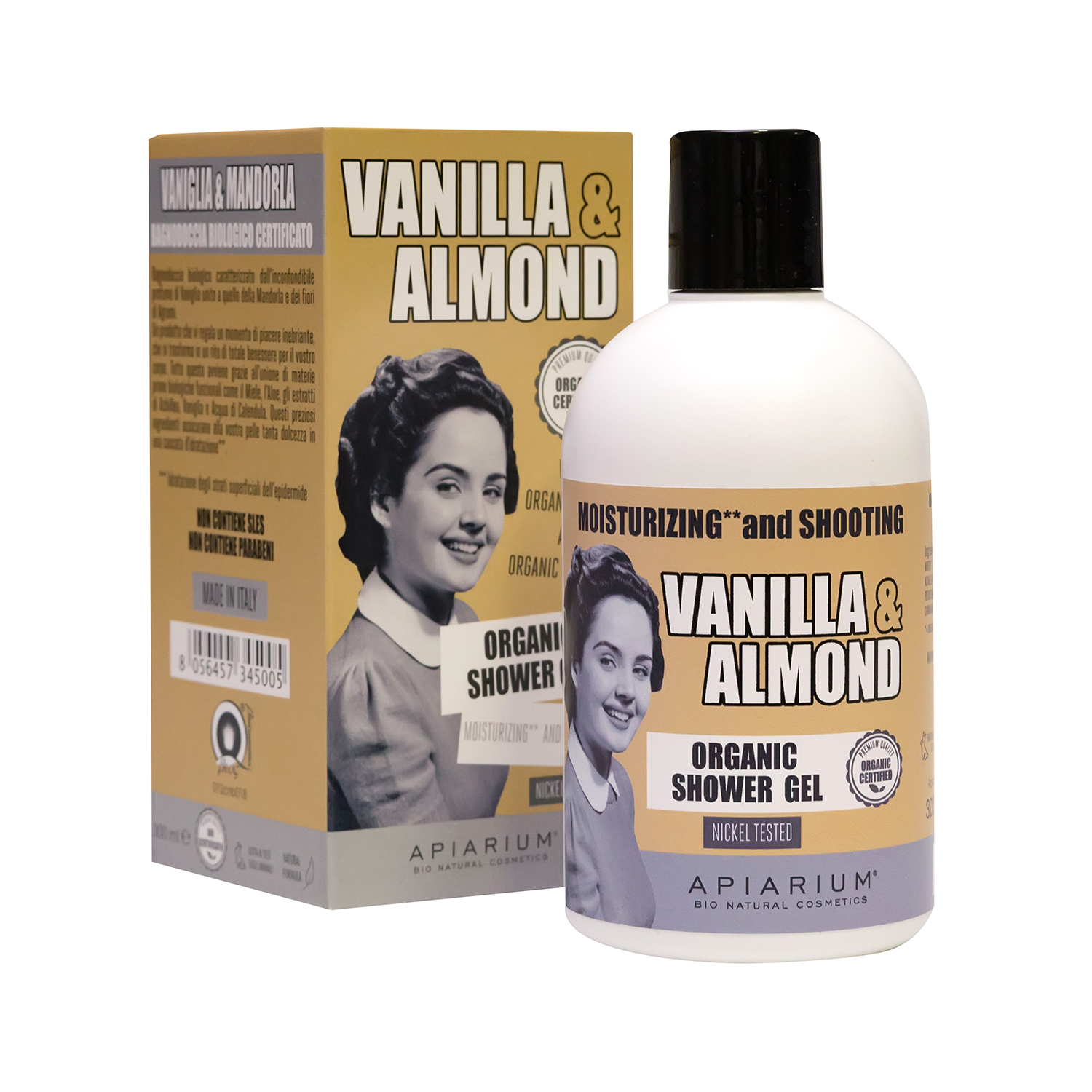 Apiarium Organic Vanilla & Almond Shower Gel 300ml in Dubai, UAE