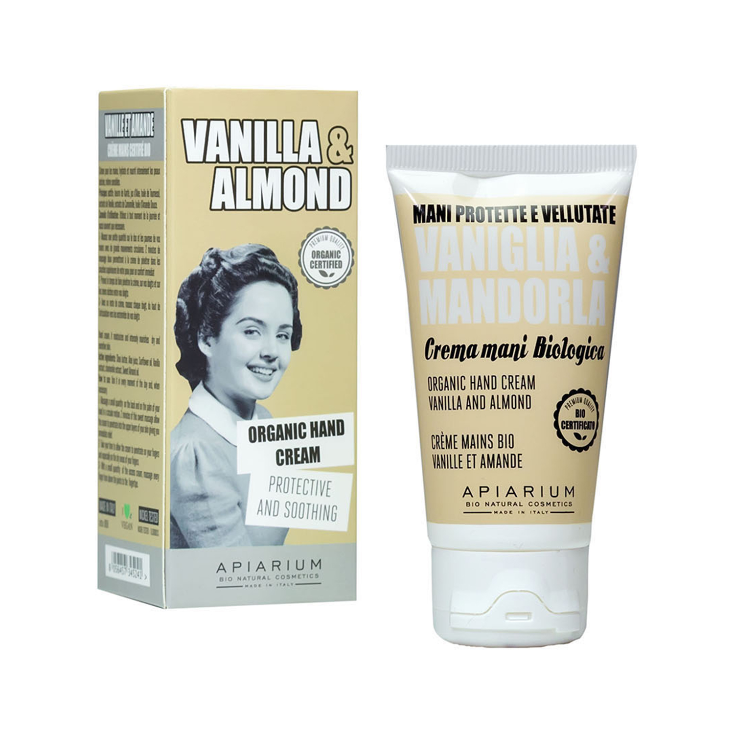 Apiarium Organic Vanilla & Almond Hand Cream 50ml in Dubai, UAE