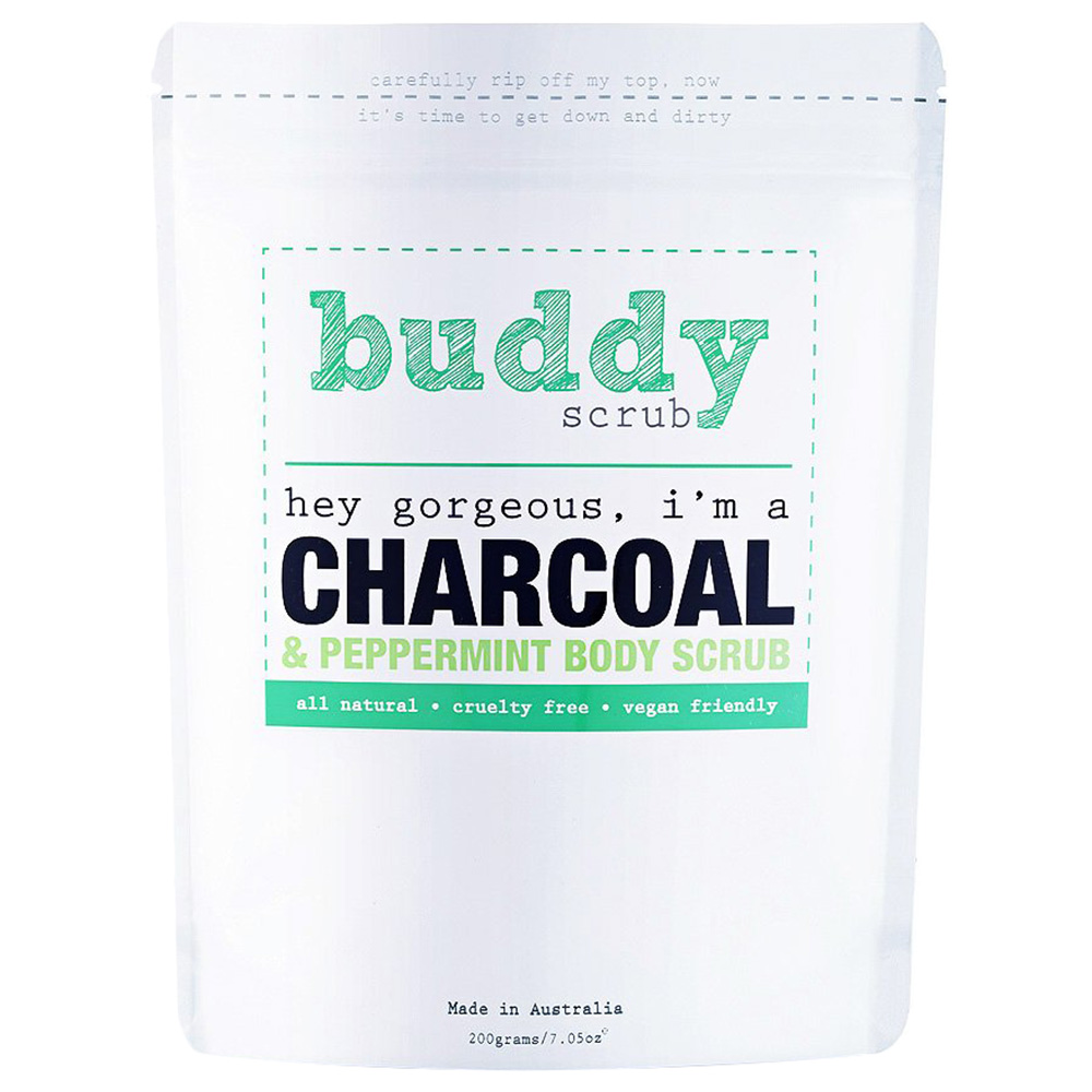 Buddy Scrub Activated Charcoal & Peppermint Natural Body Scrub 200g in Dubai, UAE