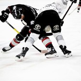 Ice hockey players in action on the rink