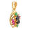 Vintage Estate 14K Yellow Gold Multicolored Emerald Ruby Sapphire Pendant