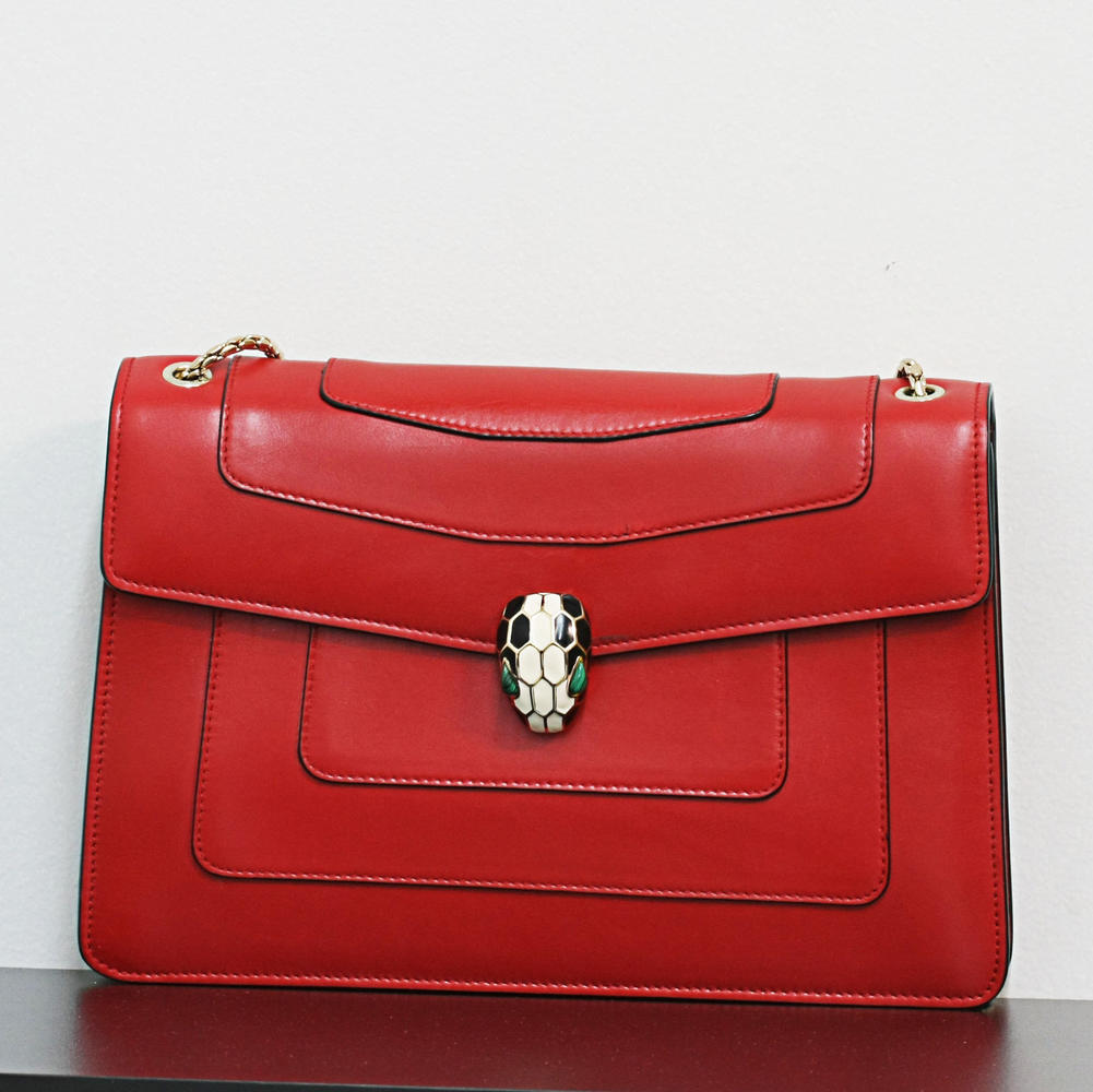 red bvlgari bag