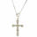 Vintage Estate 14K White Gold Diamond 0.75CTW Cross Pendant 18" Chain Necklace