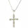 Vintage Estate 14K White Gold Diamond 0.75CTW Cross Pendant 18" Chain Necklace