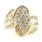 Ladies Estate 10K Yellow Gold Diamond Cluster Bypass Cocktail Ring - 1.25CTW