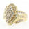 Ladies Estate 10K Yellow Gold Diamond Cluster Bypass Cocktail Ring - 1.25CTW