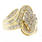 Ladies Estate 10K Yellow Gold Diamond Cluster Bypass Cocktail Ring - 1.25CTW