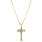 Vintage Estate 14K Yellow Gold Diamond Cross Pendant 20" Box Chain Necklace