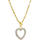 Estate 10K Yellow Gold Cubic Zirconia Heart Pendant 20" Rope Chain Necklace