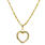 Estate 10K Yellow Gold Cubic Zirconia Heart Pendant 20" Rope Chain Necklace