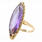 Vintage Estate 10K Yellow Gold Violet Blue Sapphire Cocktail Right Hand Ring