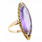 Vintage Estate 10K Yellow Gold Violet Blue Sapphire Cocktail Right Hand Ring