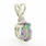 Estate Ladies 10K White Gold Mystic Topaz Oval Cut Gemstone Diamond Pendant