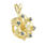 Charming Estate Ladies 14K Yellow Gold Diamond Topaz 23MM Pendant