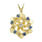 Charming Estate Ladies 14K Yellow Gold Diamond Topaz 23MM Pendant