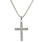 Vintage Estate 14K White Gold Diamond 0.44CTW Cross Pendant 18" Fancy Bead Chain