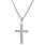 Vintage Estate 14K White Gold Diamond 0.44CTW Cross Pendant 18" Fancy Bead Chain