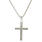 Vintage Estate 14K White Gold Diamond 0.44CTW Cross Pendant 18" Fancy Bead Chain