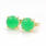 Classic Estate 14K Yellow Gold Cabochon Emerald Push Back Stud Earrings