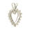 Modern Estate 14K White Gold Diamond 0.23CTW Open Heart 20MM Pendant 