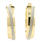 Estate 14K Yellow White Gold High Polished Sand Blast Hollow Hoop Earrings