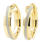 Estate 14K Yellow White Gold High Polished Sand Blast Hollow Hoop Earrings