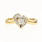 Estate Vintage 14K Yellow Gold Diamond 0.25CTW Heart Anniversary Ring Set 