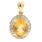 Vintage Estate Classic 14K Yellow Gold Oval Citrine Diamond Halo Pendant