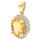 Vintage Estate Classic 14K Yellow Gold Oval Citrine Diamond Halo Pendant