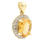 Vintage Estate Classic 14K Yellow Gold Oval Citrine Diamond Halo Pendant