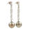 Classic Ladies Estate 14K White Gold Pearl Drop Cubic Zirconia 35MM Earrings 