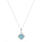 Charming Estate 10K White Gold Diamond Aqua Pendant 14K Chain Necklace 